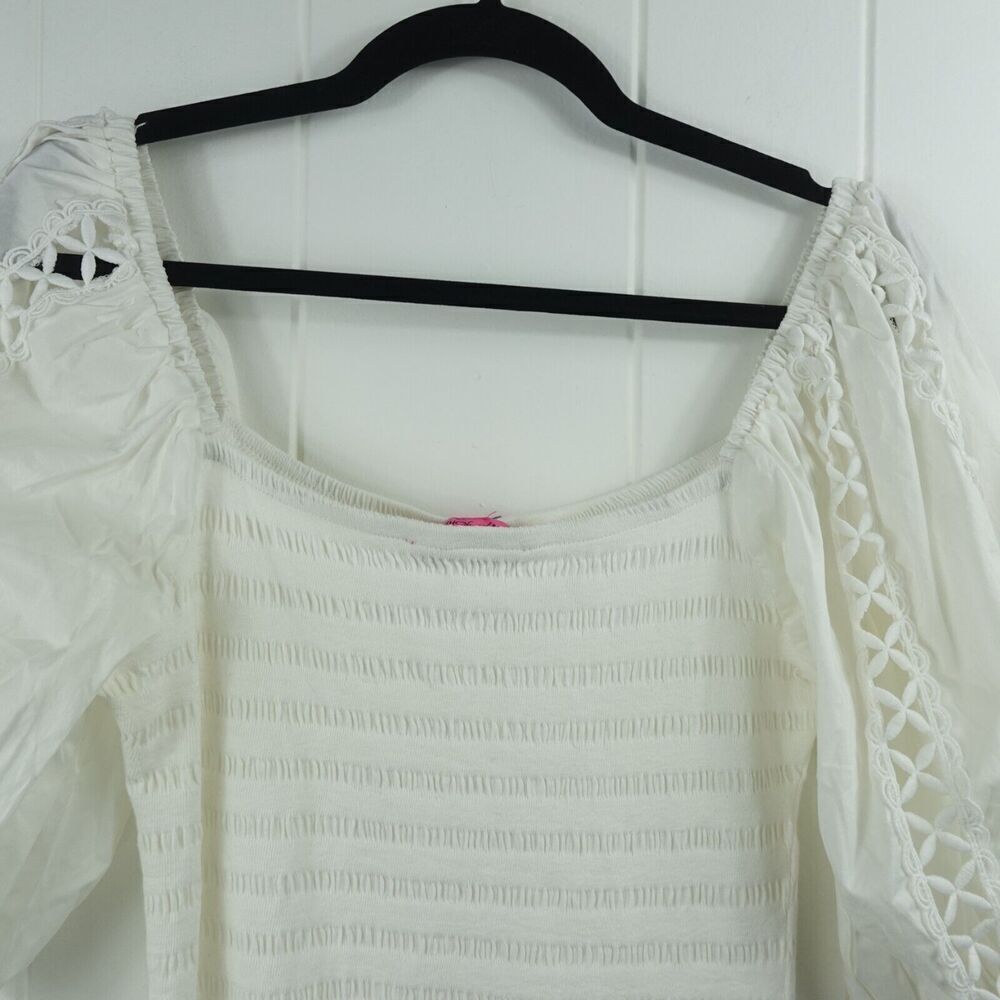 Betsey Johnson Womens Bodycon Dress Puff Sleeves Medium - Picture 9 of 12